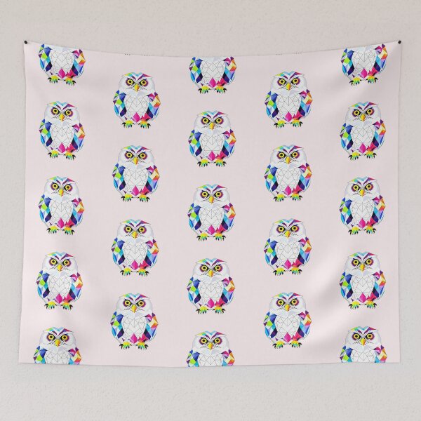 Item preview, Coloured Snowy Owl Geometric Shaped Artwork designed and sold by Geonimalia.