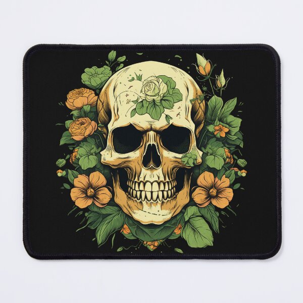 Item preview, American Traditional Skull with Flowers designed and sold by Goku Creations.