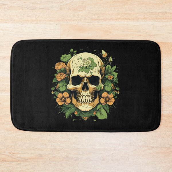 Item preview, American Traditional Skull with Flowers designed and sold by Goku Creations.