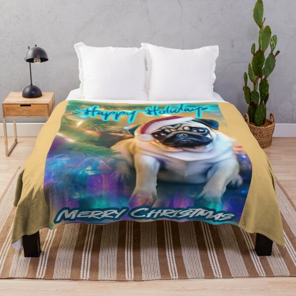 Item preview, Pug HAPPY HOLIDAYS 122 MERRY CHRISTMAS designed and sold by RedBluffTraders.
