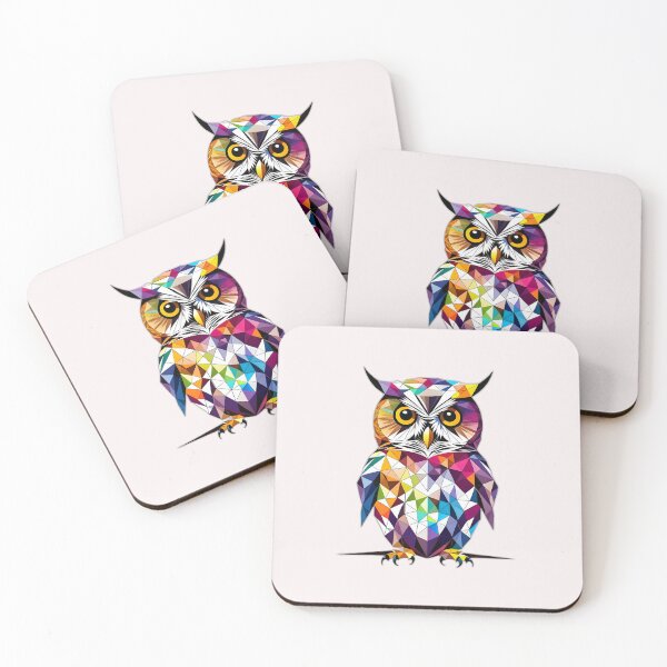 Item preview, Coloured Spotted Owl Geometric Shaped Artwork designed and sold by Geonimalia.