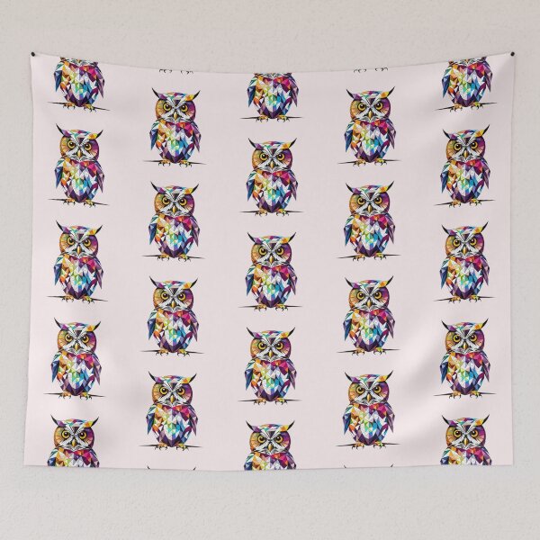 Item preview, Coloured Spotted Owl Geometric Shaped Artwork designed and sold by Geonimalia.