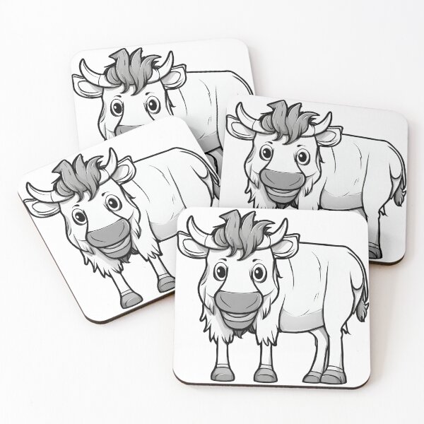 Item preview, Highland Cow Portrait Majestic Beauty in Monochrome 3 designed and sold by PatternXS.