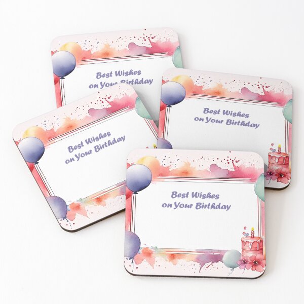 Item preview, Watercolor birthday wishes greeting card with balloons designed and sold by EG Creativity Art.