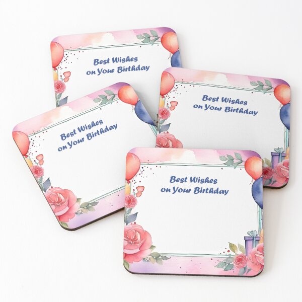 Item preview, Water color birthday wishes greeting card with balloons designed and sold by EG Creativity Art.