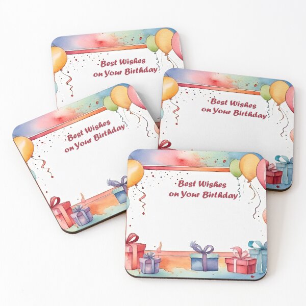 Item preview, Water color birthday wishes greeting card with balloons designed and sold by EG Creativity Art.