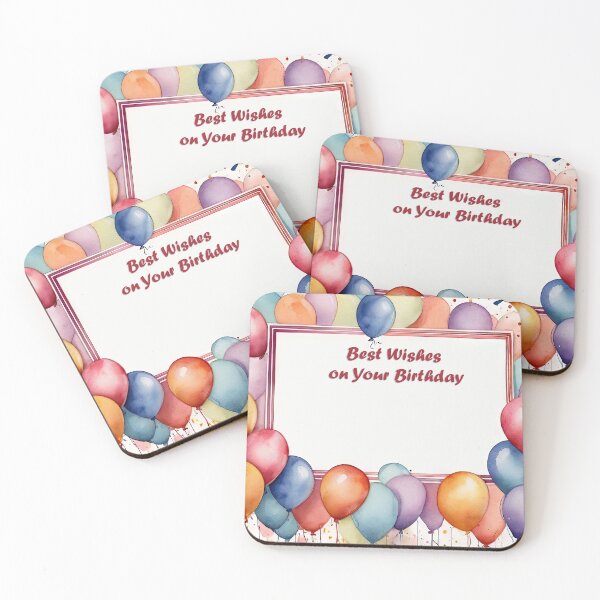 Item preview, Water color birthday wishes greeting card with balloons designed and sold by EG Creativity Art.