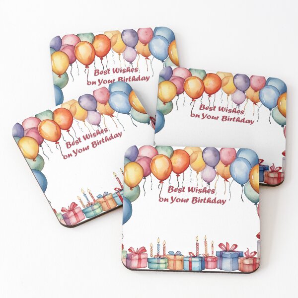Item preview, Water color birthday wishes greeting card with balloons designed and sold by EG Creativity Art.