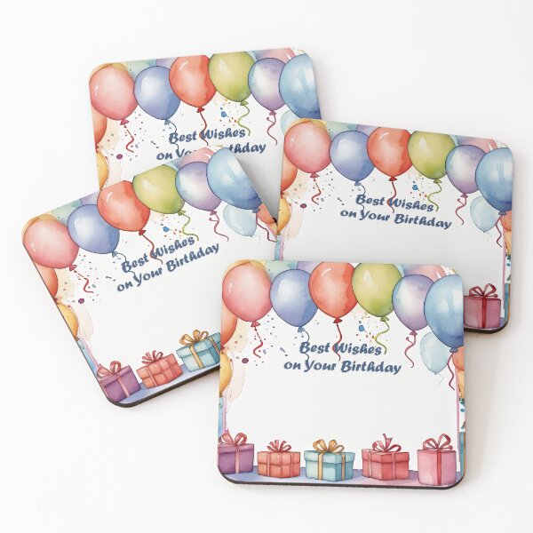 Item preview, Water color birthday wishes greeting card with balloons designed and sold by EG Creativity Art.