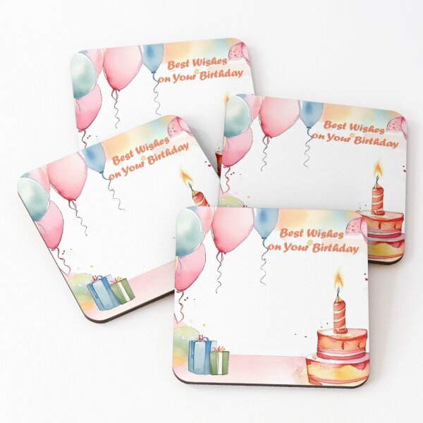 Item preview, Water color birthday wishes greeting card with balloons designed and sold by EG Creativity Art.
