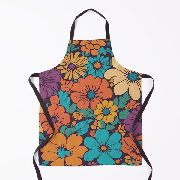 Artikelvorschau, Ästhetisches Blumenmuster im Retro-Stil der 60er und 70er Jahre in Regenbogenfarben entworfen und verkauft von Robertreitz.