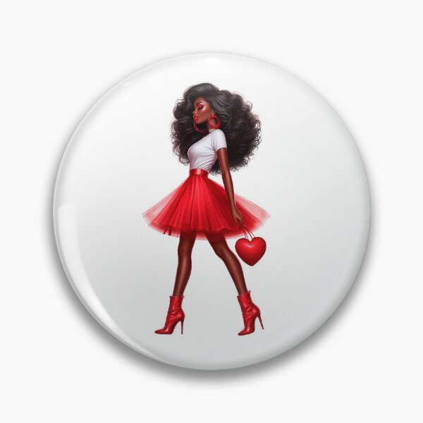 Item preview,  Valentine´s Day Afro Girl  Design, Fashion Woman, Red Valentine Design designed and sold by gabrielakrall.