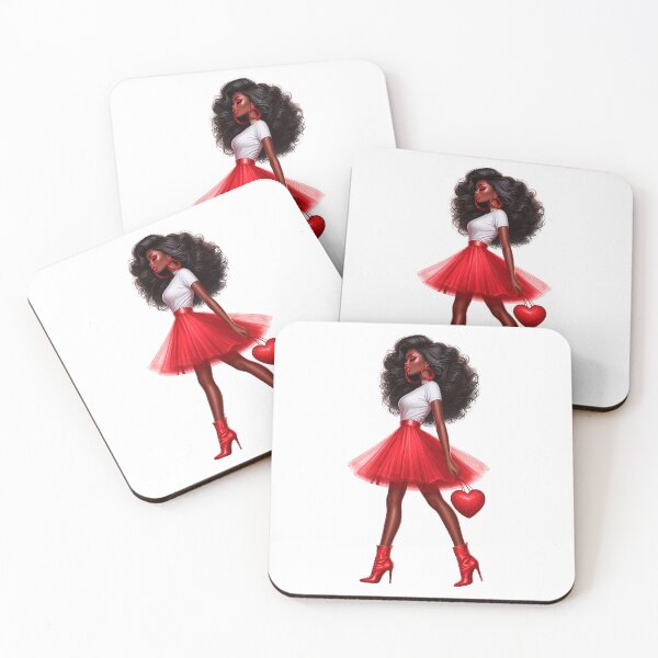 Item preview,  Valentine´s Day Afro Girl  Design, Fashion Woman, Red Valentine Design designed and sold by gabrielakrall.