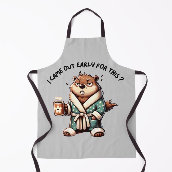 Item preview, Sleepy Groundhog with Morning Coffee designed and sold by Hibiskusmond.