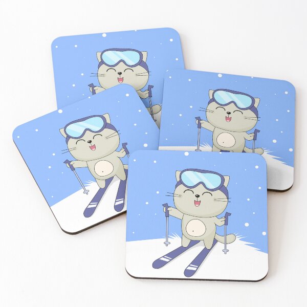 Item preview, Cat Skiing Ski Kitten Skier Cute Funny designed and sold by Gravy-tee07.