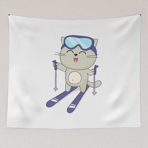 Item preview, Cat Skiing Ski Kitten Skier Cute Funny designed and sold by Gravy-tee07.