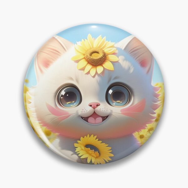 Item preview, Sunflower Dreaming: Vector Cat Serenity designed and sold by CutesyKoala.