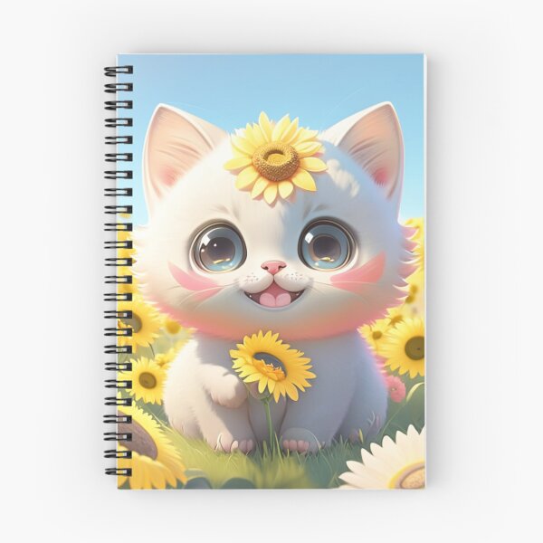 Item preview, Sunflower Dreaming: Vector Cat Serenity designed and sold by CutesyKoala.