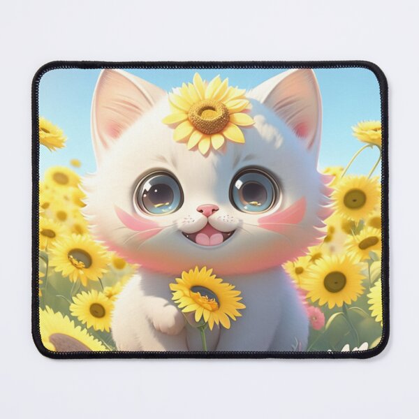 Item preview, Sunflower Dreaming: Vector Cat Serenity designed and sold by CutesyKoala.