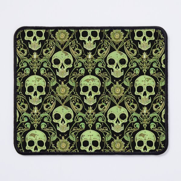 Item preview, Green Floral and Skulls Pattern designed and sold by ossiagraphics.
