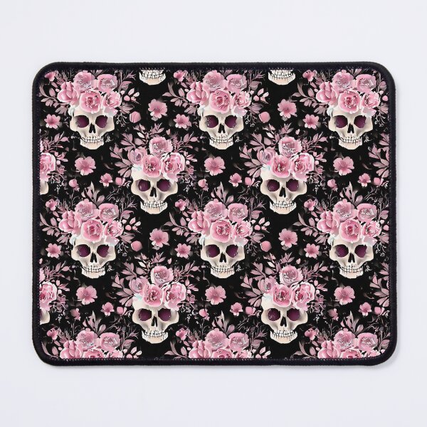 Item preview, Pink Flowers and Skulls Pattern designed and sold by ossiagraphics.