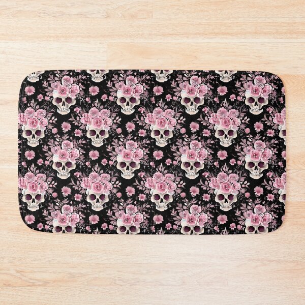 Item preview, Pink Flowers and Skulls Pattern designed and sold by ossiagraphics.