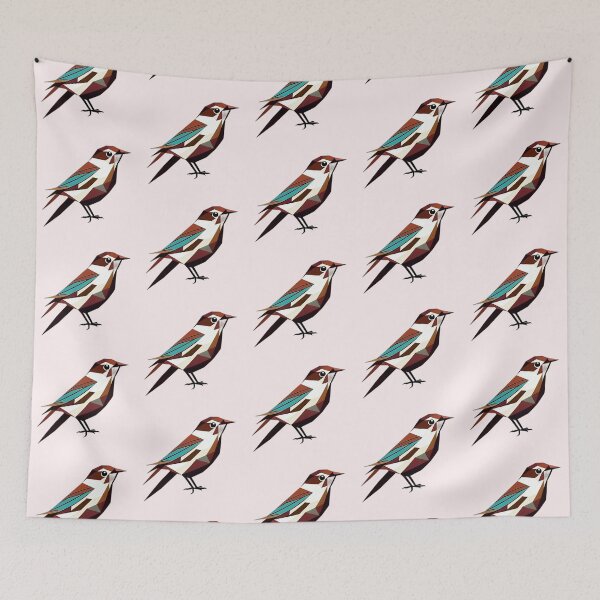 Item preview, Cute Brown Sparrow Bird Geometric Shaped Artwork designed and sold by Geonimalia.