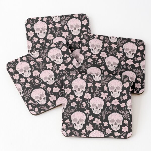 Item preview,  Pink Floral Design and Skulls Pattern designed and sold by ossiagraphics.