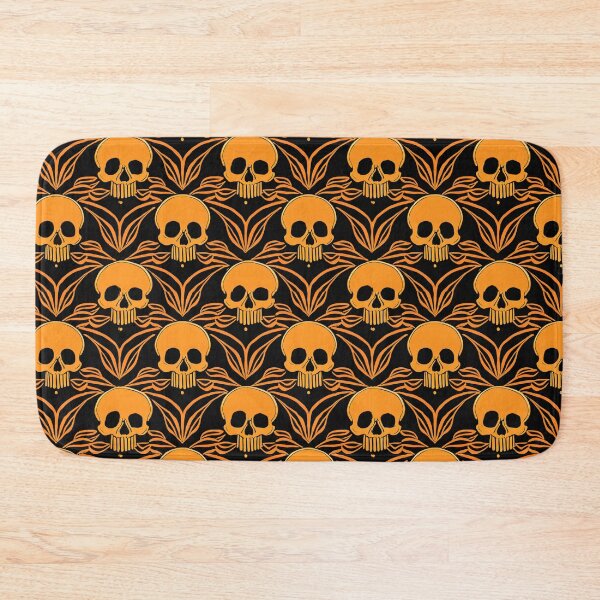 Item preview, Orange Skulls Pattern designed and sold by ossiagraphics.