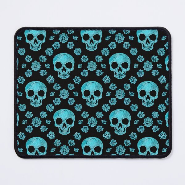 Item preview, Blue Flowers and Skulls Pattern designed and sold by ossiagraphics.