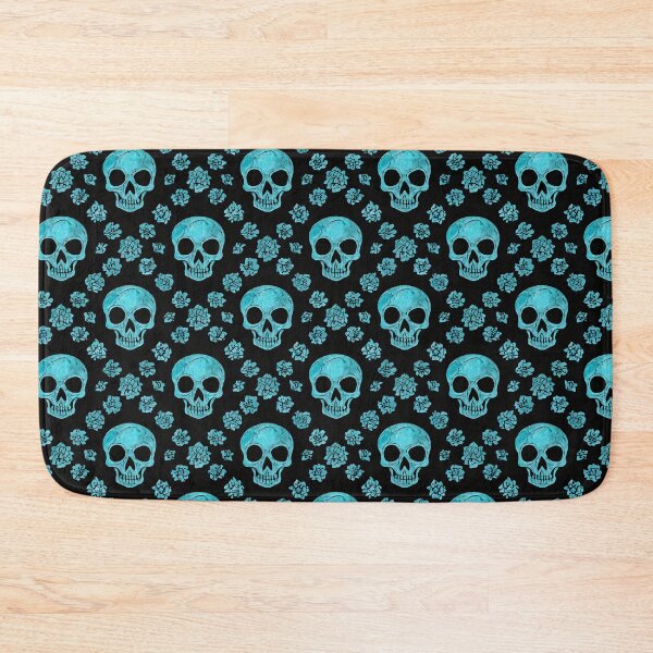 Item preview, Blue Flowers and Skulls Pattern designed and sold by ossiagraphics.