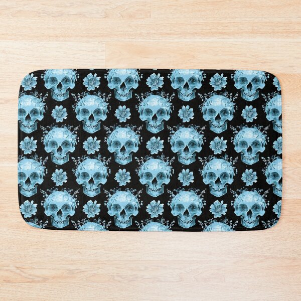 Item preview, Blue Flowers and Skulls Pattern designed and sold by ossiagraphics.