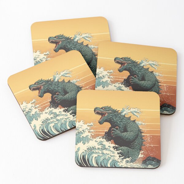 Item preview, Great waves with Godzilla designed and sold by Ceylonex Arts.