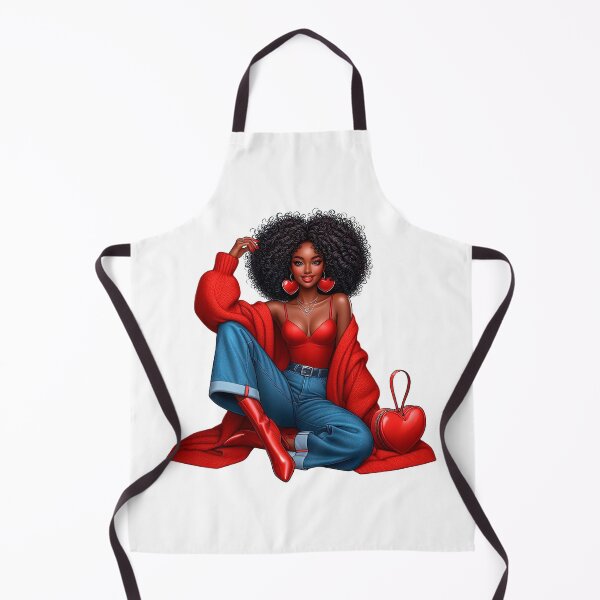 Item preview, Valentine´s Day Black Woman Art Work, Fashion Woman, Fashion Illustration, Red Valentine Design designed and sold by gabrielakrall.