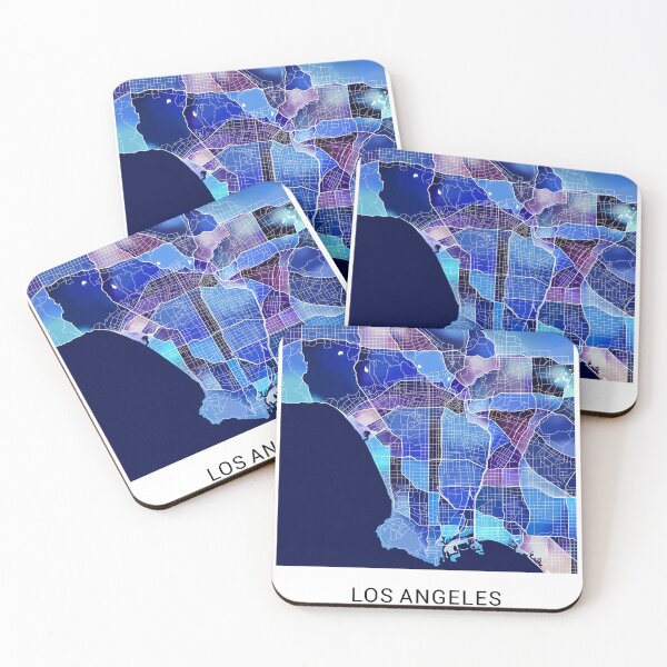 Item preview, Los Angeles California Named City Map - Marine Blue designed and sold by StylishStacks.