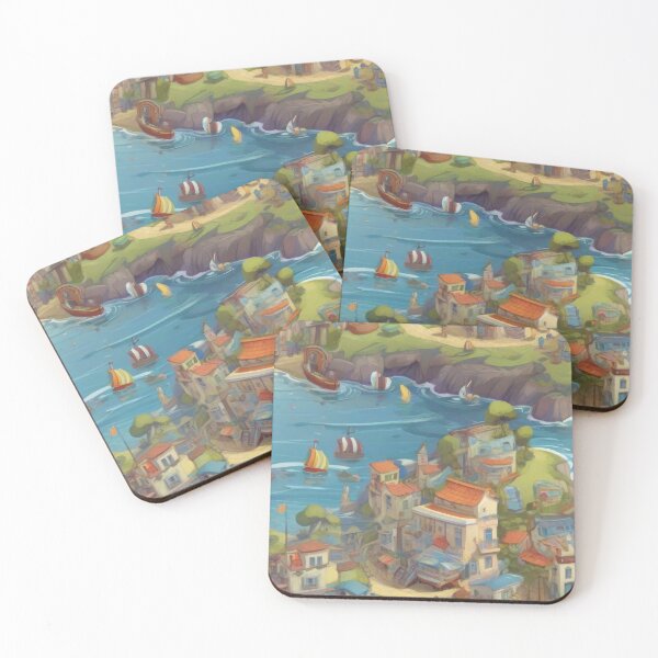 Item preview, seamless seaside cartoon  designed and sold by PKTPOD99.