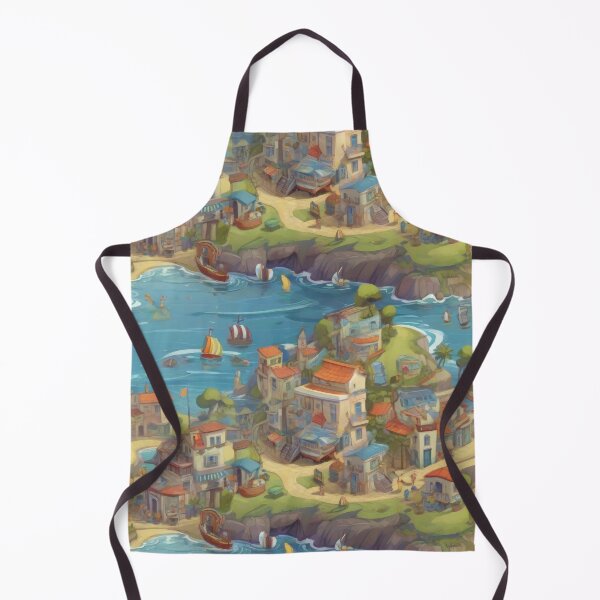 Item preview, seamless seaside cartoon designed and sold by PKTPOD99.