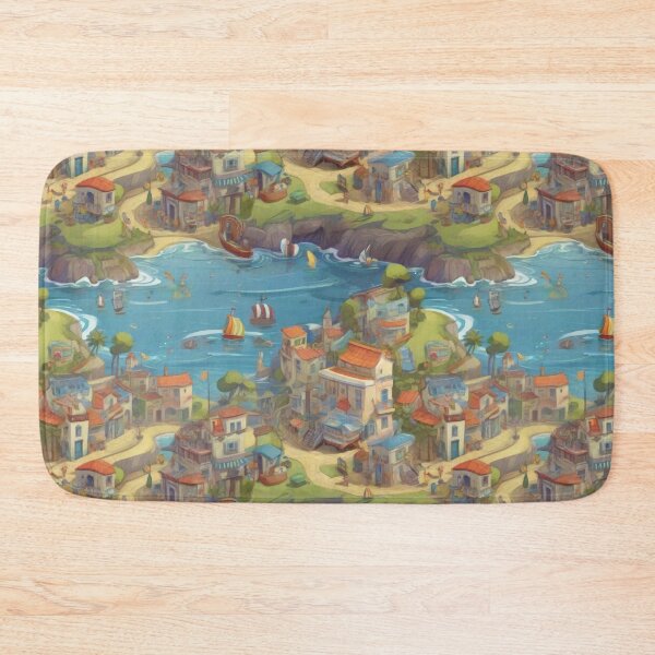 Item preview, seamless seaside cartoon  designed and sold by PKTPOD99.