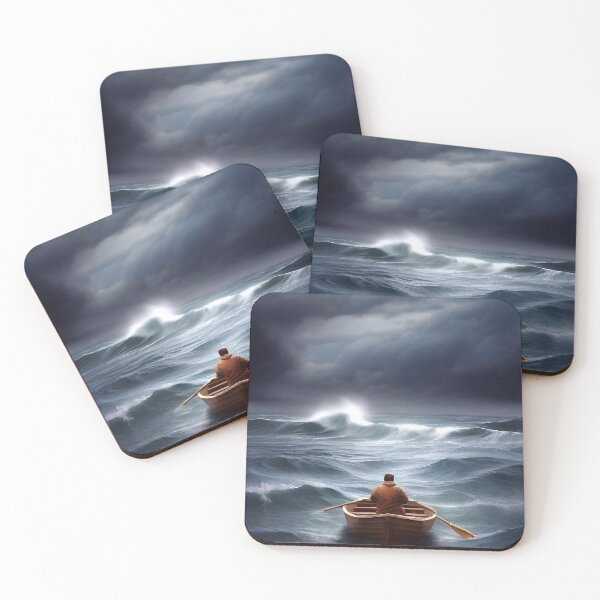 Item preview, Lone man in rowboat designed and sold by M-Y-A-R-T-.