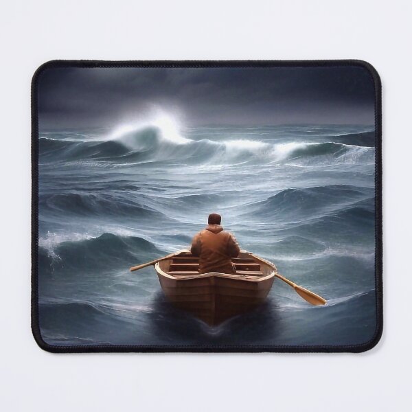 Item preview, Lone man in rowboat designed and sold by M-Y-A-R-T-.