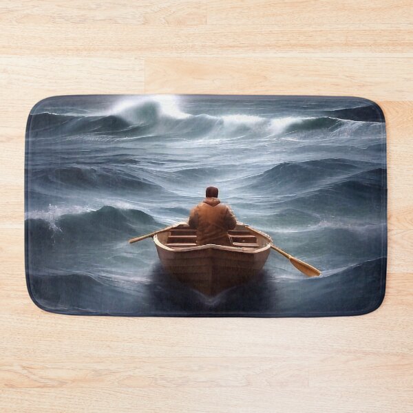 Item preview, Lone man in rowboat designed and sold by M-Y-A-R-T-.