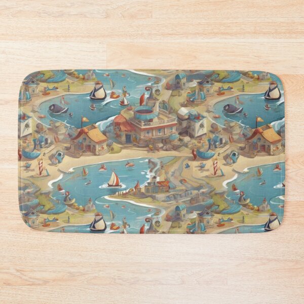 Item preview, Pattern seaside cartoon  designed and sold by PKTPOD99.