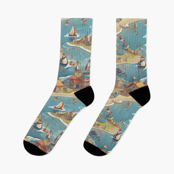 Item preview, Pattern seaside cartoon  designed and sold by PKTPOD99.