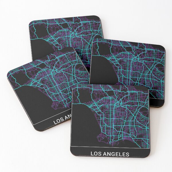 Item preview, Los Angeles California Named City Map - Neon Fantasy designed and sold by StylishStacks.