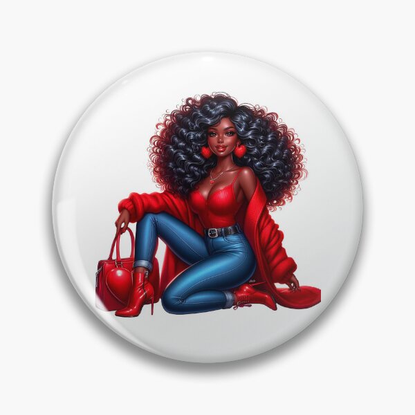 Item preview,  Valentine´s Day Black Woman Art, Fashion Woman, Fashion Art Work,  Red Valentine Design designed and sold by gabrielakrall.