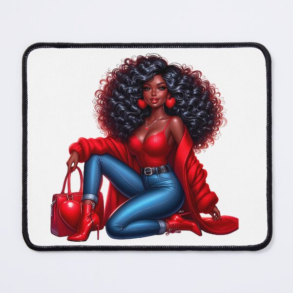 Item preview, Valentine´s Day Black Woman Art, Fashion Woman, Fashion Art Work, Red Valentine Design designed and sold by gabrielakrall.