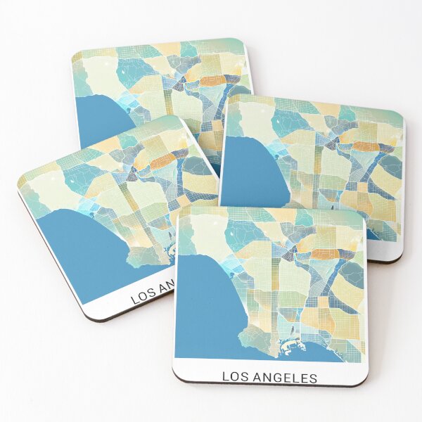 Item preview, Los Angeles California Named City Map - Pastel Color Scheme designed and sold by StylishStacks.
