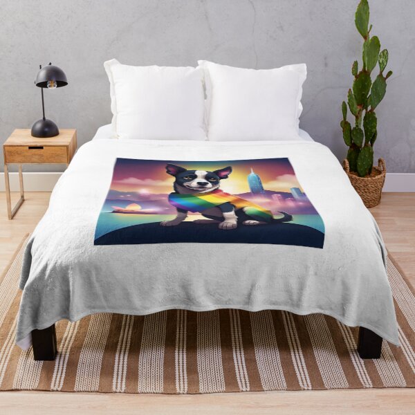 Item preview, Cute gay dog in Hong Kong with rainbow gay pride flag for hong kongers lgbtq designed and sold by emcazalet.