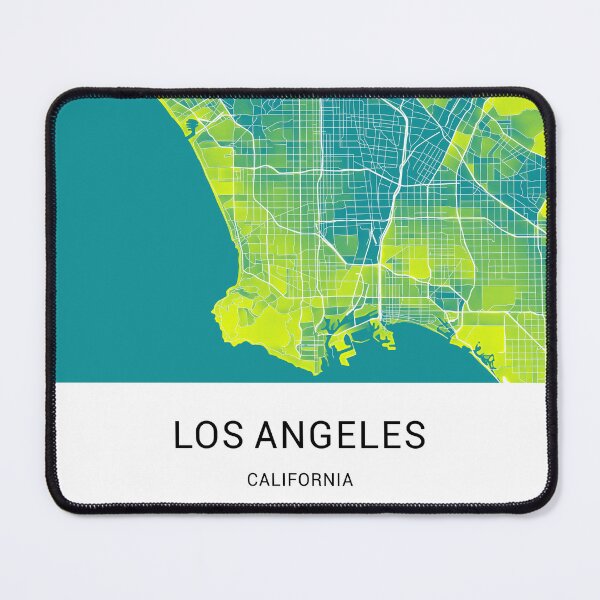 Item preview, Los Angeles California Named City Map - Green-Yellow Duotone designed and sold by StylishStacks.
