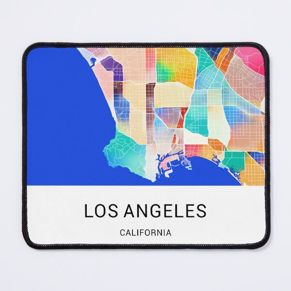 Item preview, Los Angeles California Named City Map - Tropical Rainbow Scheme designed and sold by StylishStacks.